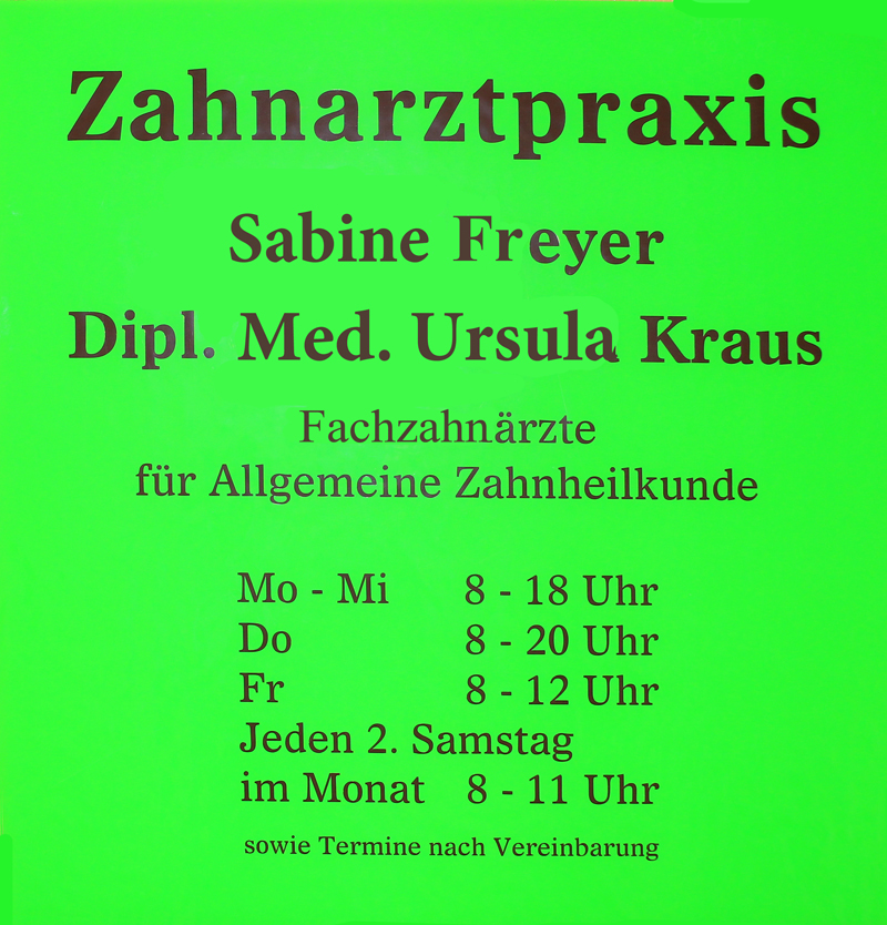 Öffnungszeiten Zahnarztpraxis Freyer & Kraus Altenburg